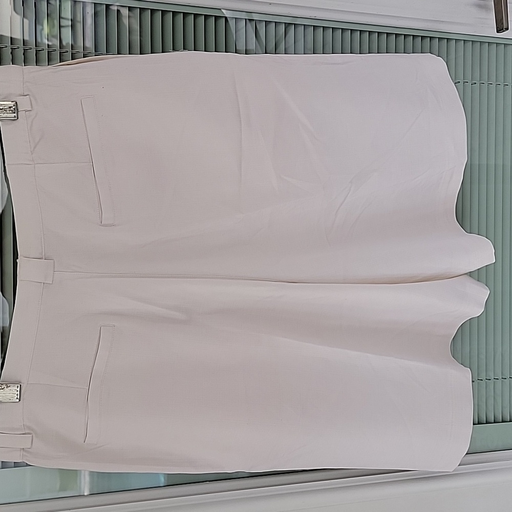 Tommy Bahama Silk Flat Front High Waste Shorts With Stretch Sz 14 Cream - Picture 2 of 11